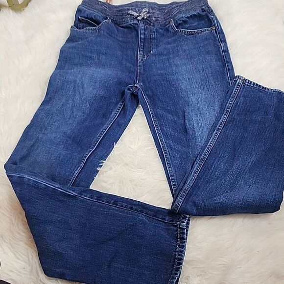 Lands End Size L Drawstring Jeans - Picture 1 of 6